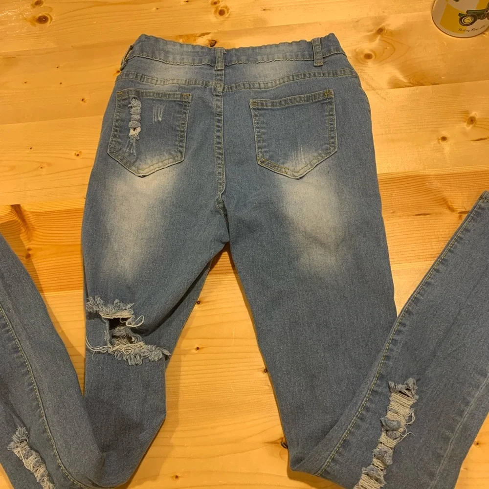 ripped skinny blue jeans - Picture 9 of 9